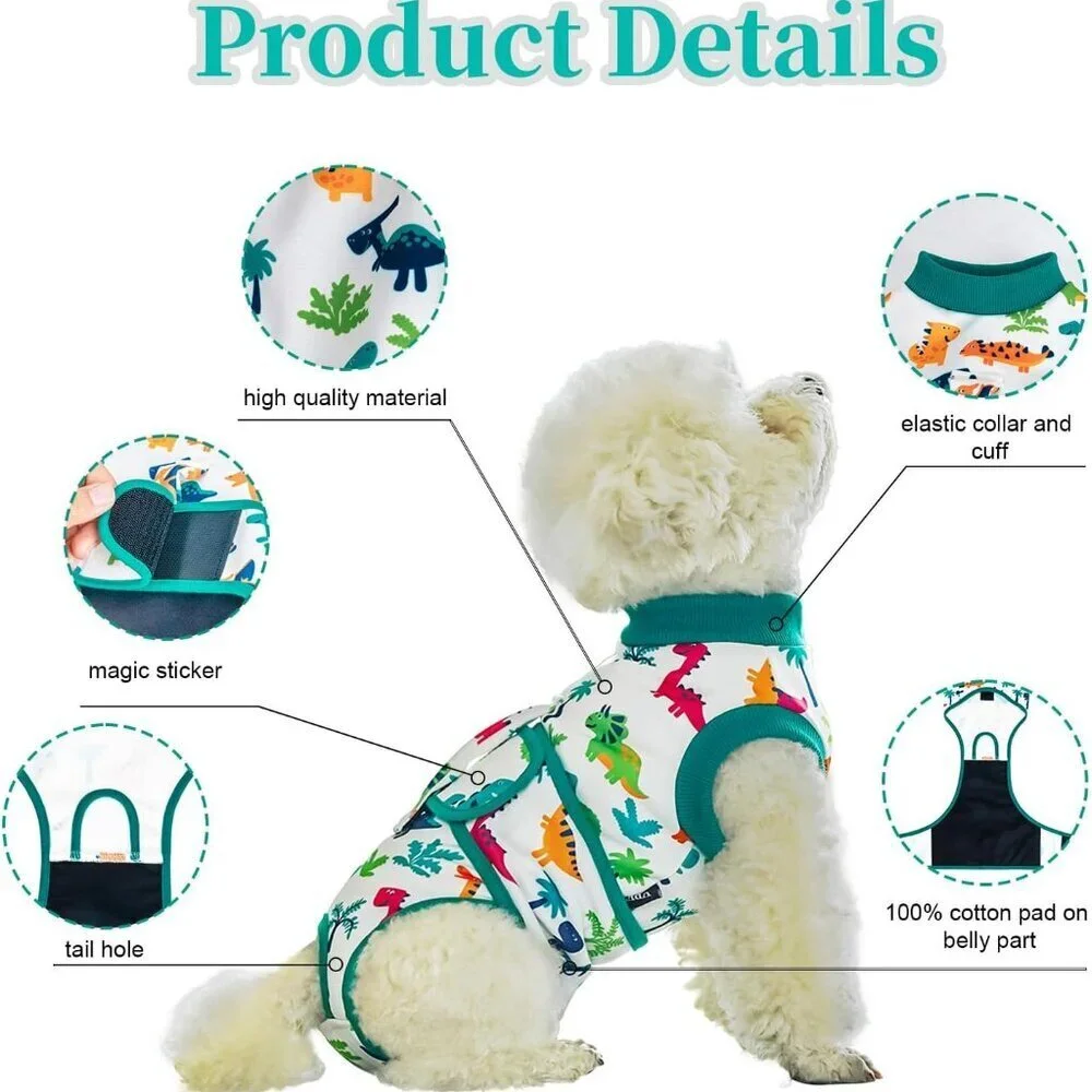 Dog Surgery Recovery Suit ,Dinosaur M